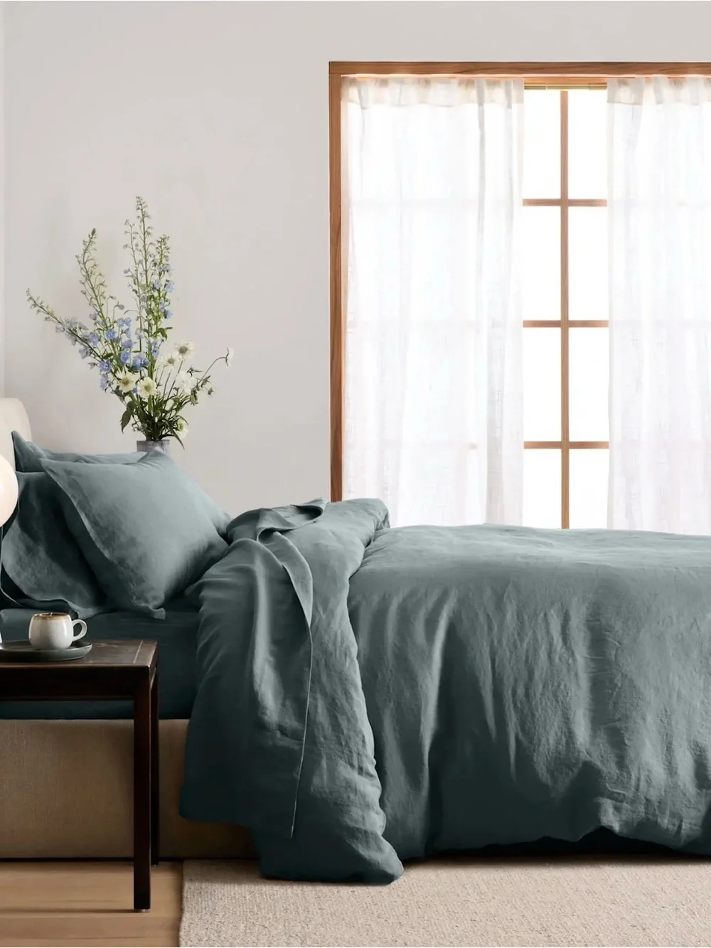 NWOT European Linen Duvet Set - Ocean Color King/CalKing - 214 Retail - Picture 3 of 6